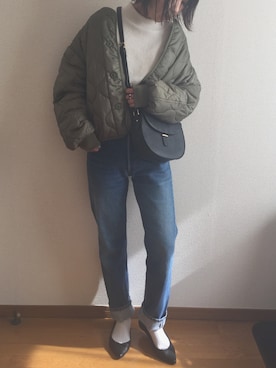 「リーバイス501」｜「アイテム（ブルゾン）」を使った、ham.さん（レディース・165cm）の冬コーディネート