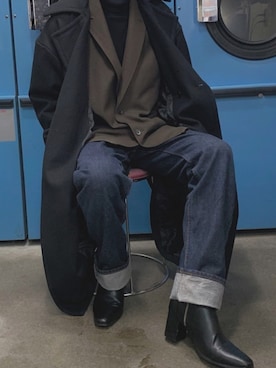 「endevice（エンデヴァイス）のアイテム（シューズ）」を使った、thigaさん（メンズ・180cm）の冬コーディネート
