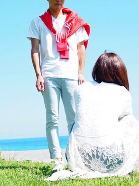 「海」｜「アイテム（ブルゾン）」を使った、yu&さん（メンズ・173cm）の秋コーディネート