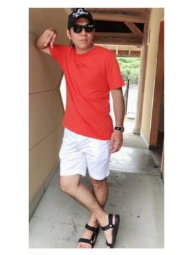 「AZUL by moussy（アズールバイマウジー）のアイテム（キャップ）」を使った、mr0610さん（メンズ・168cm）の夏コーディネート