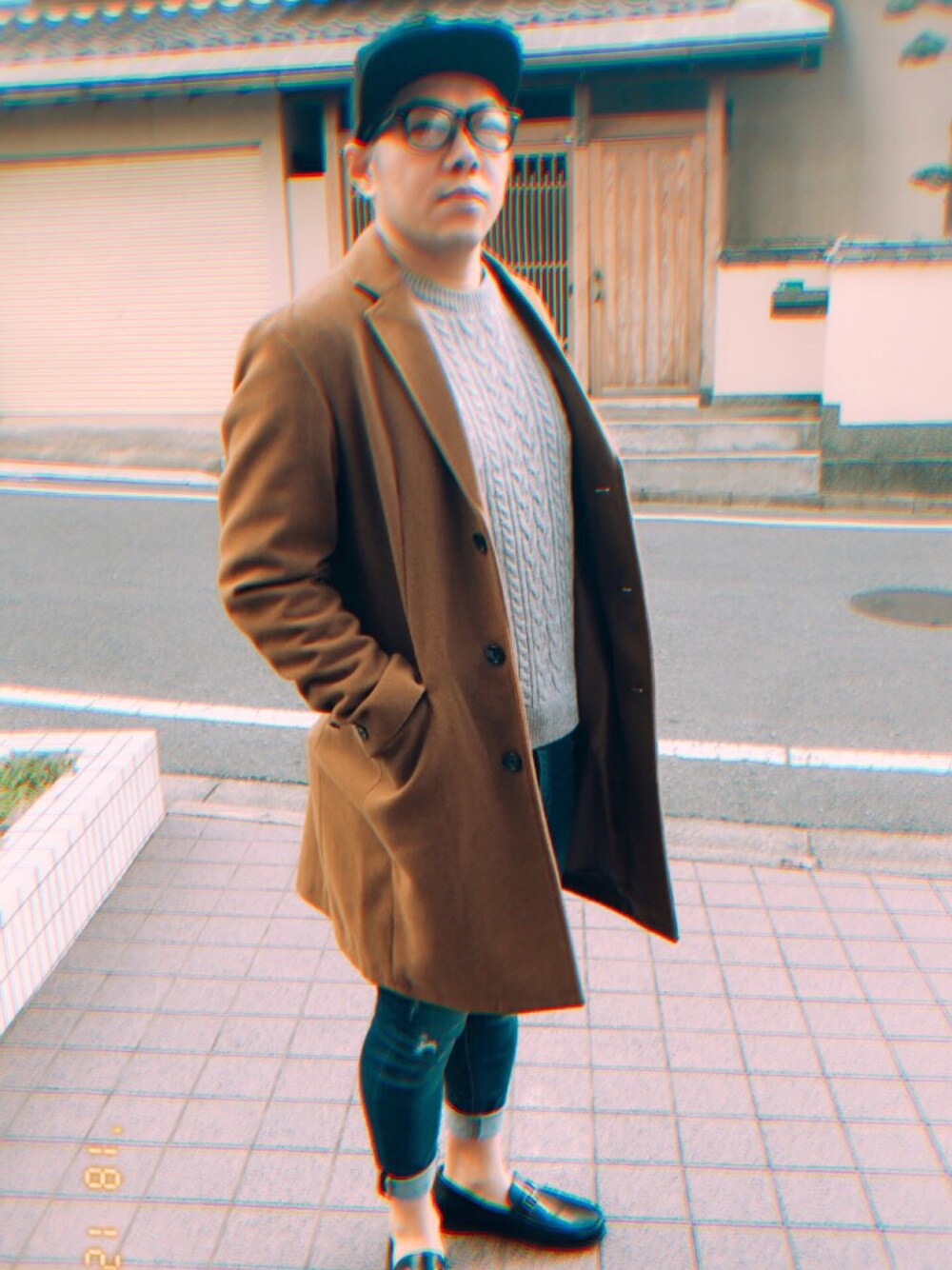 「NEW BALANCEのライフスタイル NBキャップ（キャップ、ブラック系）」を使った、mr0610さん（メンズ・168cm）の冬コーディネートの1枚目の写真