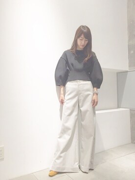 「iRENE（アイレネ）のアイテム（パンツ）」を使った、布川桃花さん（レディース・165cm）の春コーディネート