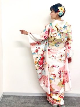 「和装ヘア」｜布川桃花さん（レディース・165cm）の秋コーディネート