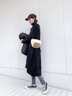「CONVERSE（コンバース）のCONVERSE コンバース オール スター オックス / ALL STAR OX(BLACK) 32160321（スニーカー）」を使った、布川桃花さん（レディース・165cm・20代）の冬コーディネート