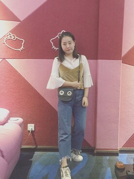 「MONKI（モンキ）のアイテム（バッグ）」を使った、synn0428さん（レディース・163cm）の秋コーディネート