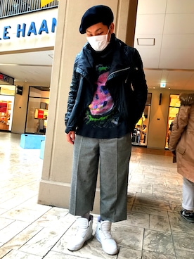 「Yohji Yamamoto（ヨウジヤマモト）のアイテム（ニット/セーター）」を使った、ジュニオールさん（メンズ・174cm）の春コーディネート