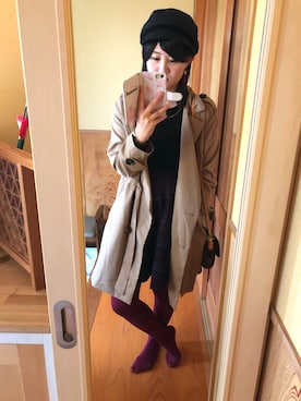 「archives（アルシーヴ）のアイテム（トレンチコート）」を使った、藤木 星姫さん（レディース・153cm）の秋コーディネート