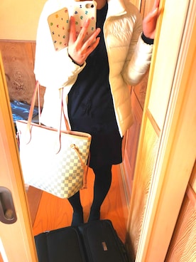 「ニットセットアップ」｜「アイテム（その他アウター）」を使った、藤木 星姫さん（レディース・153cm）の冬コーディネート