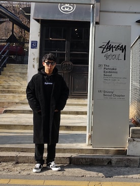 「STUSSY（ステューシー）のアイテム（その他）」を使った、yuki minamiさん（メンズ・169cm）の冬コーディネート