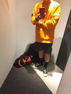 「fragment design（フラグメントデザイン）のアイテム（バッグ）」を使った、yuki minamiさん（メンズ・169cm）の春コーディネート
