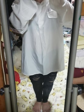 「abcd（ナシ）のアイテム（シャツ/ブラウス、ホワイト系）」を使った、かなさん（レディース・145cm）の夏コーディネート