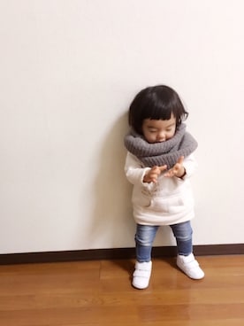 「1歳3ヶ月」｜「アイテム（スウェット）」を使った、Kuru☺︎さん（キッズ・70cm）の春コーディネート