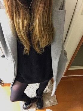 「SPIRALGIRL（スパイラルガール）のアイテム（チェスターコート）」を使った、PINOさん（レディース・160cm）の冬コーディネート