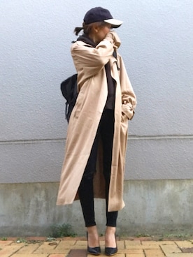 「soe（ソーイ）のアイテム（帽子）」を使った、おまゆさん（レディース・156cm）の春コーディネート