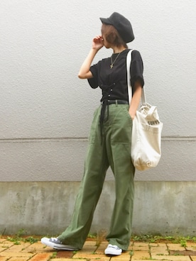 「LOWY（ロヴィ）のアイテム」を使った、おまゆさん（レディース・156cm）の夏コーディネート