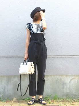 「LOWY（ロヴィ）のアイテム」を使った、おまゆさん（レディース・156cm）の夏コーディネート