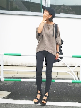 「Teva（テバ）のTeva / プラットフォーム ユニバーサル（サンダル）」を使った、おまゆさん（レディース・156cm）の夏コーディネート