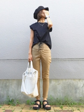 「Teva（テバ）のTeva / プラットフォーム ユニバーサル（サンダル）」を使った、おまゆさん（レディース・154cm）の夏コーディネート