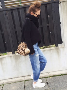 「#203（ニイマルサン）のアイテム」を使った、おまゆさん（レディース・156cm）の冬コーディネート