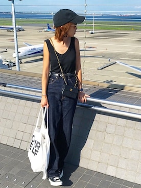 「chanel」｜「アイテム（キャップ）」を使った、おまゆさん（レディース・154cm）の秋コーディネート