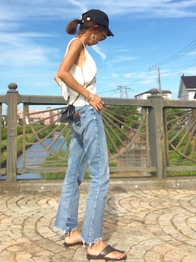 「BEAMS BOY（ビームスボーイ）のアイテム（財布/小物）」を使った、おまゆさん（レディース・154cm）の夏コーディネート