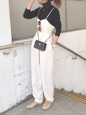 「chanel」｜「アイテム（オールインワン・サロペット）」を使った、おまゆさん（レディース・154cm）の春コーディネート