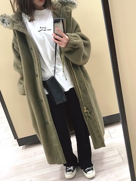 「A.P.C.」｜「アイテム（その他アウター）」を使った、おまゆさん（レディース・154cm）の秋コーディネート