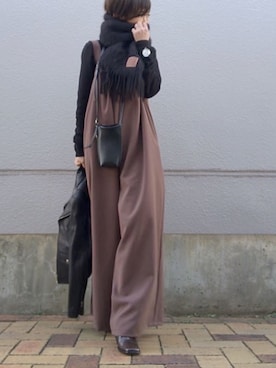 「A.P.C.（アーペーセー）のアイテム（財布/小物）」を使った、おまゆさん（レディース・154cm）の冬コーディネート
