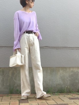 「OpenCLOSE（オープンクローズ）のアイテム（トップス）」を使った、おまゆさん（レディース・154cm）の春コーディネート