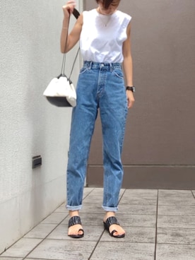 「A.P.C.（アーペーセー）のアイテム（財布/小物）」を使った、おまゆさん（レディース・154cm）の夏コーディネート