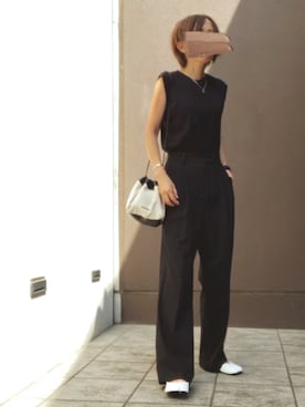 「JIL SANDER（ジルサンダー）のDRAWSTRING SM CROSSBODY（ショルダーバッグ）」を使った、おまゆさん（レディース・154cm）の夏コーディネート