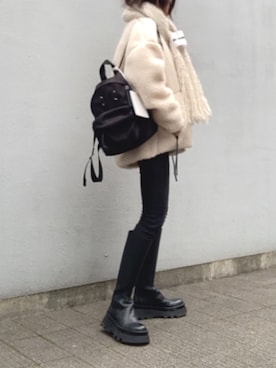 「TODAYFUL（トゥデイフル）のLUKE's Denim（その他パンツ）」を使った、おまゆさん（レディース・154cm）の冬コーディネート