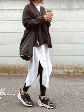 「アイテム（シャツワンピース）」を使った、おまゆさん（レディース・154cm）の春コーディネート