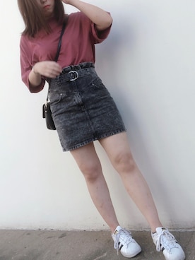 「H&M（エイチ・アンド・エム）のアイテム（スカート）」を使った、Akoさん（レディース・162cm）の夏コーディネート