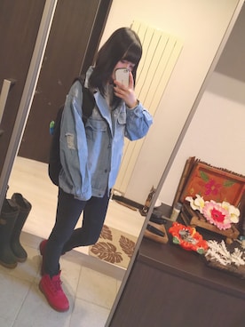 「MILKFED.」｜「アイテム（デニムジャケット）」を使った、yさん（レディース・156cm）の春コーディネート