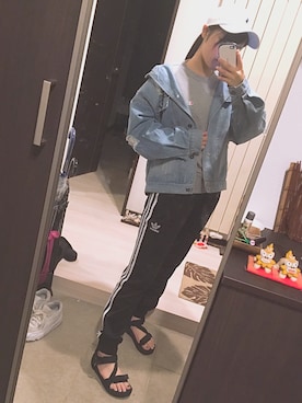 「スポサン」｜「アイテム（デニムジャケット）」を使った、yさん（レディース・156cm）の夏コーディネート