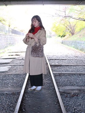 「AS KNOW AS PINKY（アズノゥアズピンキー）のアイテム（その他アウター）」を使った、たなかしほさん（レディース・162cm）の秋コーディネート