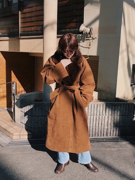 「GIVENCHY（ジバンシイ）のアイテム（ジャケット/アウター）」を使った、尾藤千穂さん（レディース・163cm）の冬コーディネート