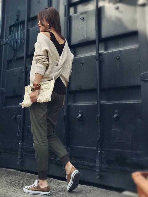 chi--さんの「バッグクロスニット（TODAYFUL）」を使ったコーディネート