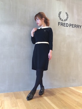 「フレッドペリー」｜「アイテム（ワンピース/ドレス）」を使った、AIKO.Iさん（レディース・157cm）の冬コーディネート