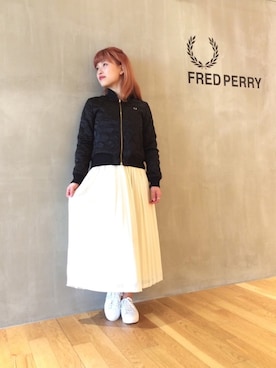 「FRED PERRY（フレッドペリー）のアイテム（ブルゾン）」を使った、AIKO.Iさん（レディース・157cm）の冬コーディネート
