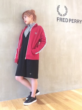 「FRED PERRY（フレッドペリー）のアイテム（ジャケット/アウター）」を使った、AIKO.Iさん（レディース・157cm）の冬コーディネート