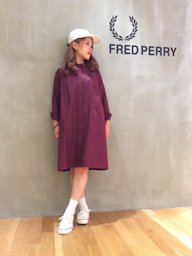 「FRED PERRY（フレッドペリー）のアイテム（シャツワンピース）」を使った、AIKO.Iさん（レディース・157cm）の夏コーディネート