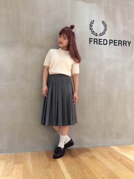 「FRED PERRY（フレッドペリー）のアイテム（ソックス/靴下）」を使った、AIKO.Iさん（レディース・157cm）の夏コーディネート