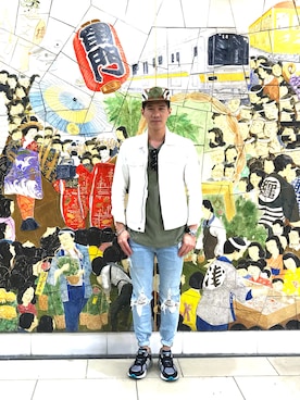 「SUPER BY RETROSUPERFUTURE（スーパー バイ レトロスーパーフューチャー）のアイテム」を使った、Curtis Wengさん（メンズ・175cm）の夏コーディネート