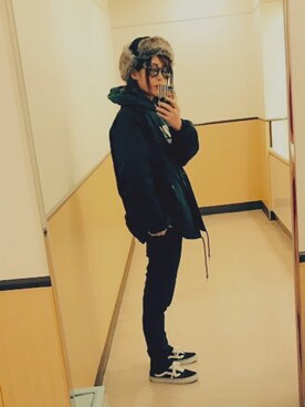 「HUF（ハフ）のアイテム（その他アウター）」を使った、xxx.さん（レディース・168cm）の秋コーディネート