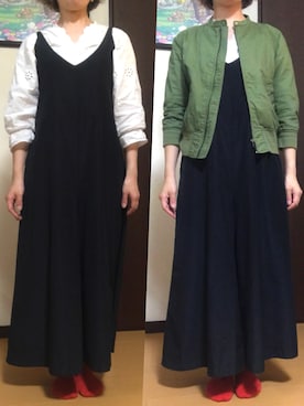 「OZOC（オゾック）のアイテム（つなぎ/オールインワン）」を使った、kohakurinさん（レディース・156cm）の春コーディネート