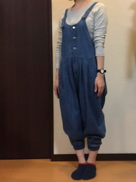 「and it_（アンドイット）のアイテム（サロペット/オーバーオール）」を使った、kohakurinさん（レディース・156cm）の春コーディネート