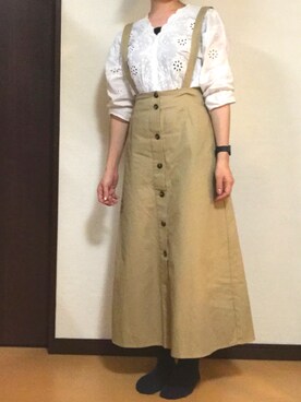 「BENETTON (UNITED COLORS OF BENETTON)（ベネトンユナイテッドカラーズオブベネトン）のアイテム（Tシャツ/カットソー）」を使った、kohakurinさん（レディース・156cm）の夏コーディネート