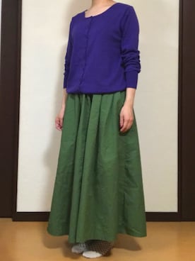 「antiqua（アンティカ）の綿ワイドパンツ（その他パンツ）」を使った、kohakurinさん（レディース・156cm）の春コーディネート